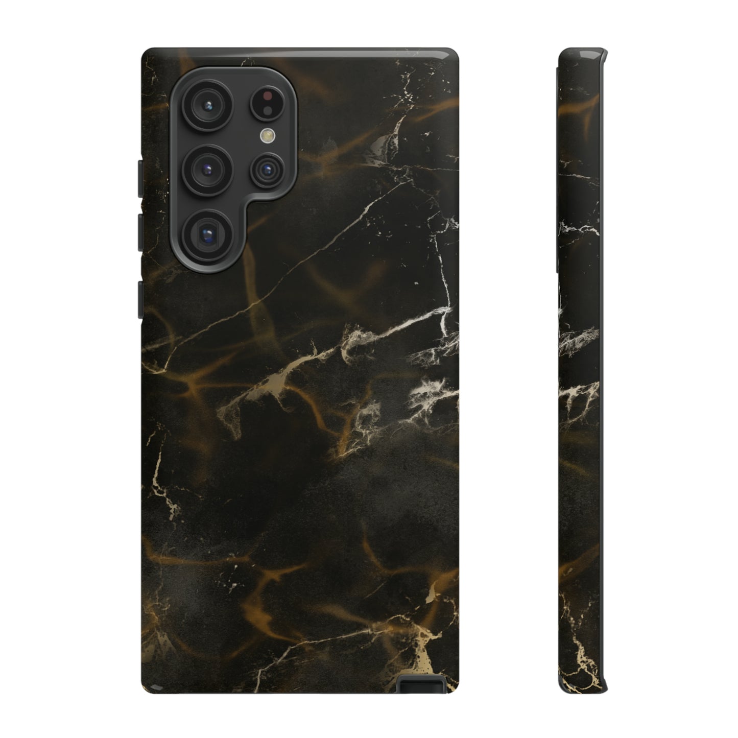 Black Gold Marble Phone Tough Cases