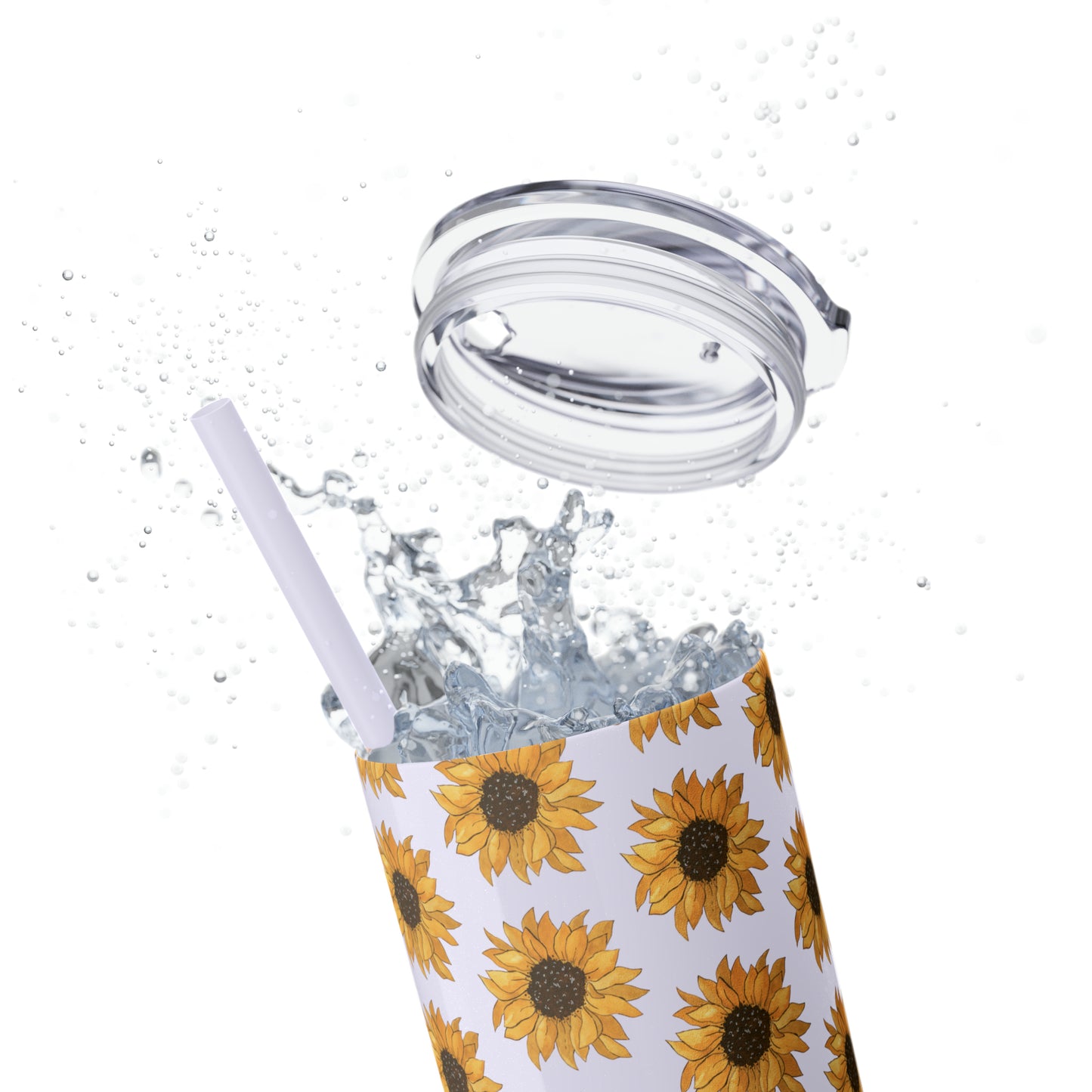 Skinny Sunflowers Tumbler with Straw, 20oz