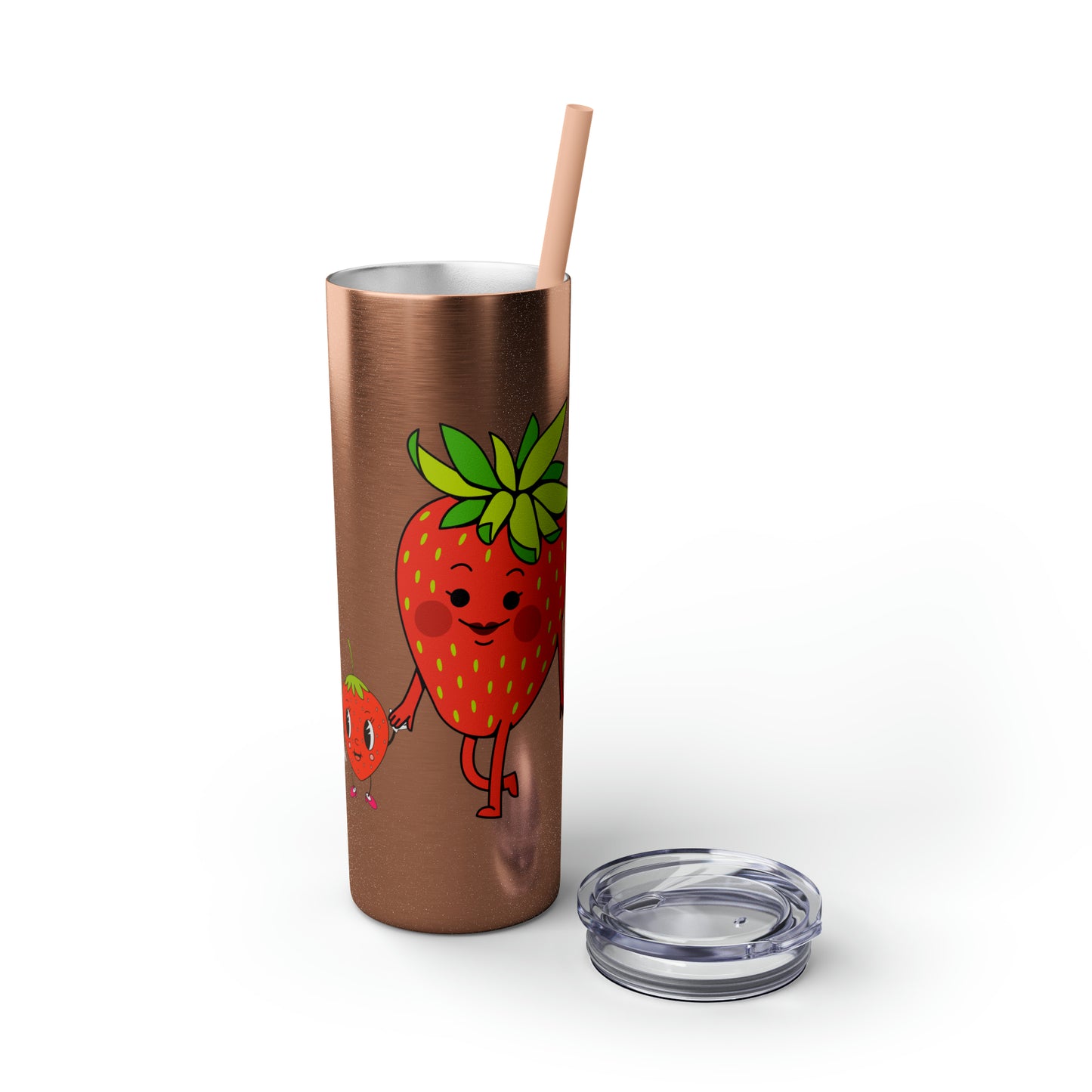 Strawberries Skinny Tumbler with Straw, 20oz