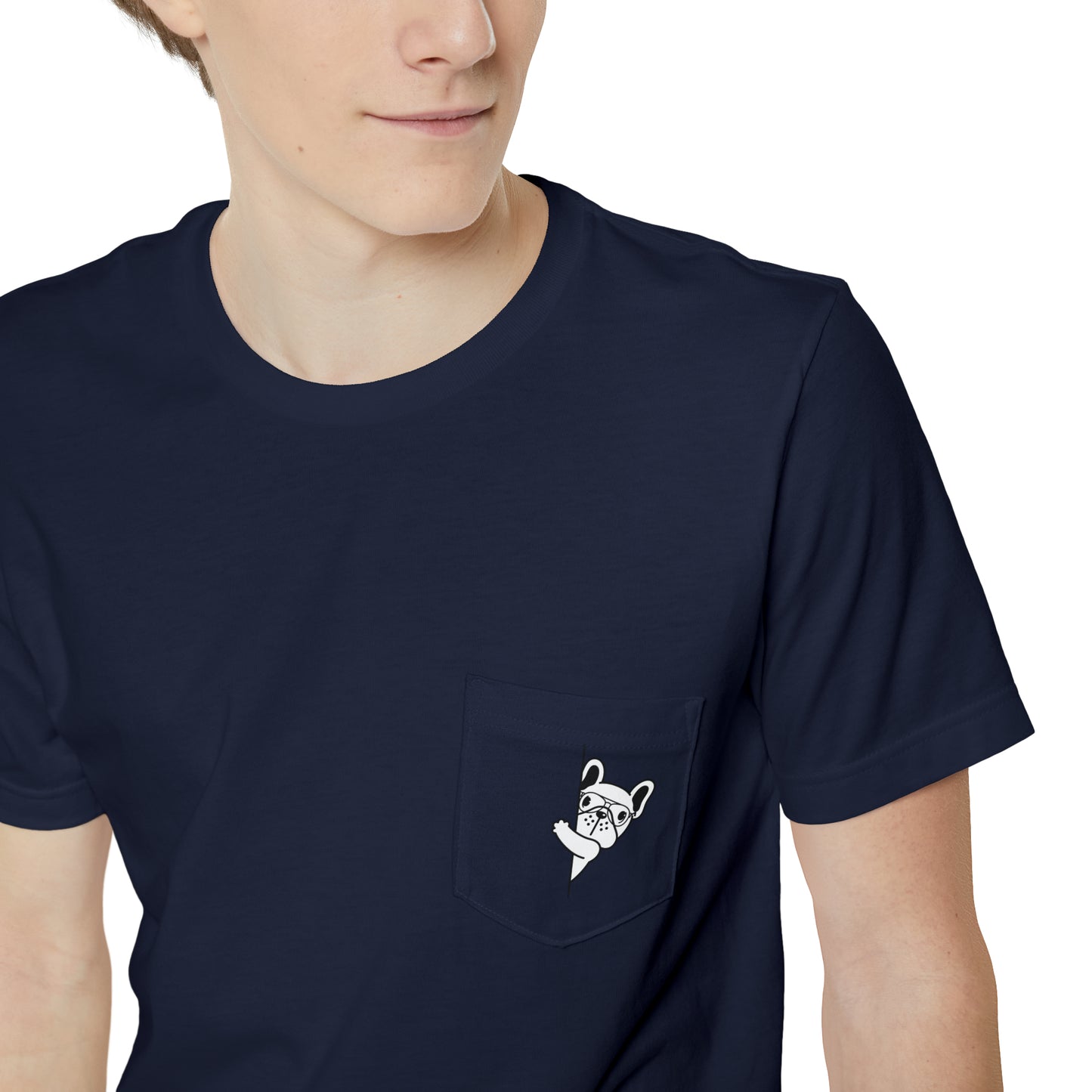 Peekaboo French Bulldog Unisex Pocket T-shirt