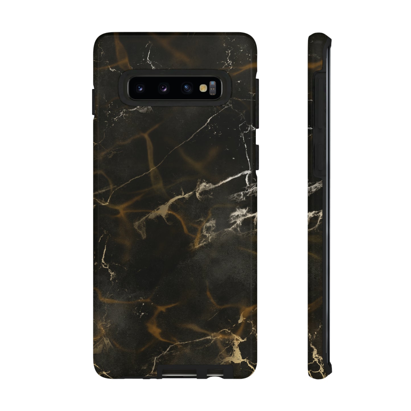 Black Gold Marble Phone Tough Cases