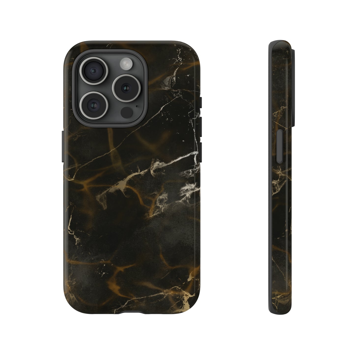 Black Gold Marble Phone Tough Cases