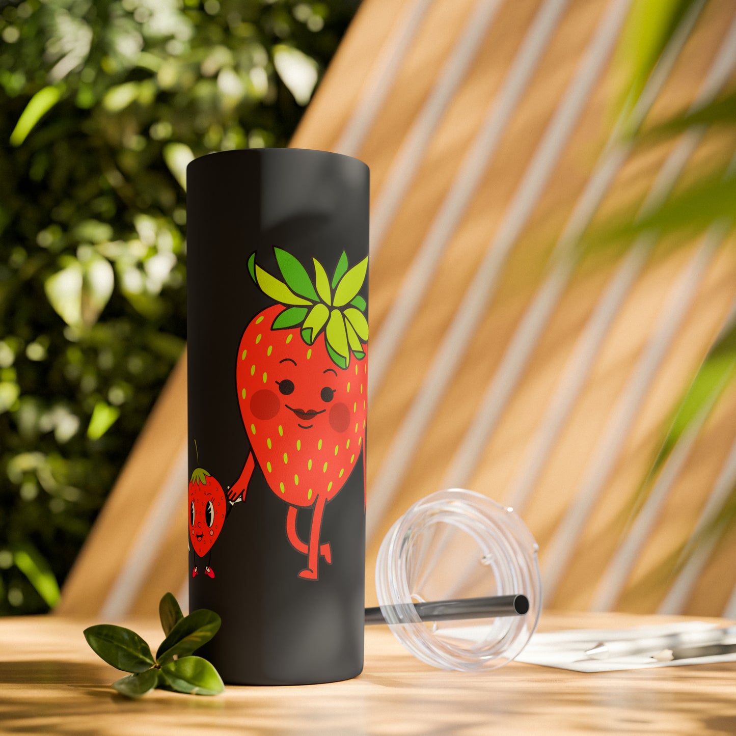 Strawberries Skinny Tumbler with Straw, 20oz