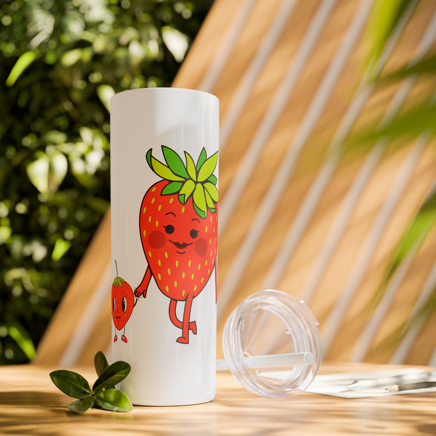 Strawberries Skinny Tumbler with Straw, 20oz