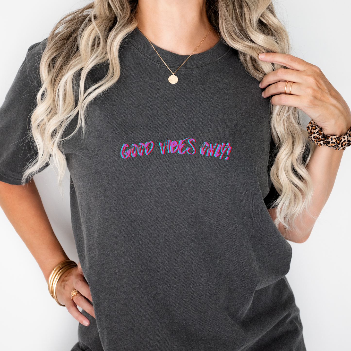 Good Vibes Only Unisex Garment-Dyed T-shirt