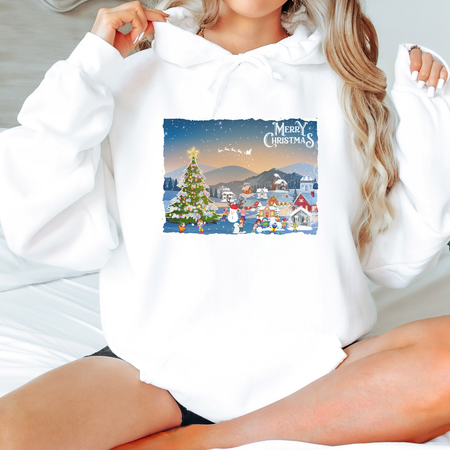 Christmas Backdrop, Christmas Village Display, Xmas Village Sweatshirt