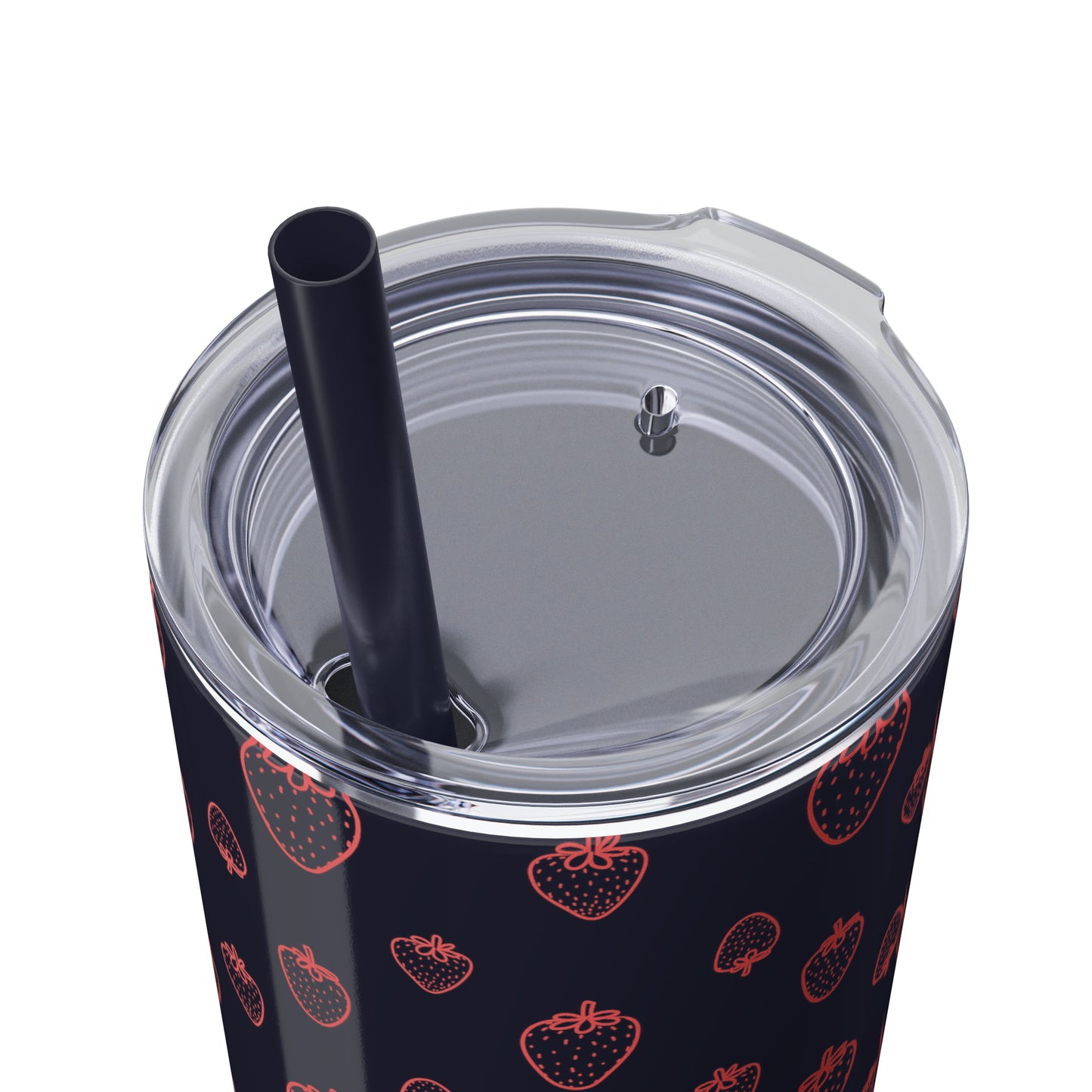 Strawberry Skinny Tumbler with Straw, 20oz