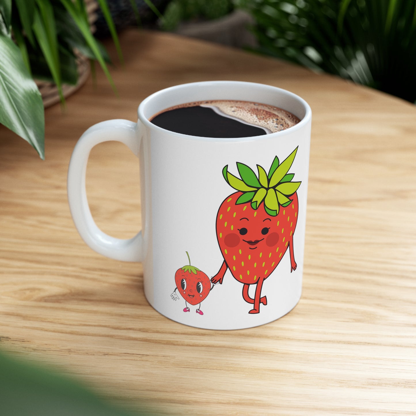 Mommy & Baby Strawberries Ceramic Mug 11oz