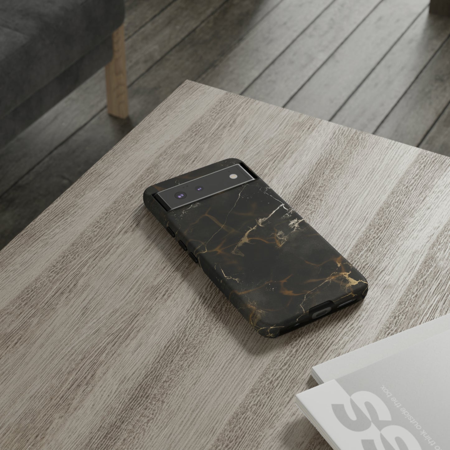 Black Gold Marble Phone Tough Cases