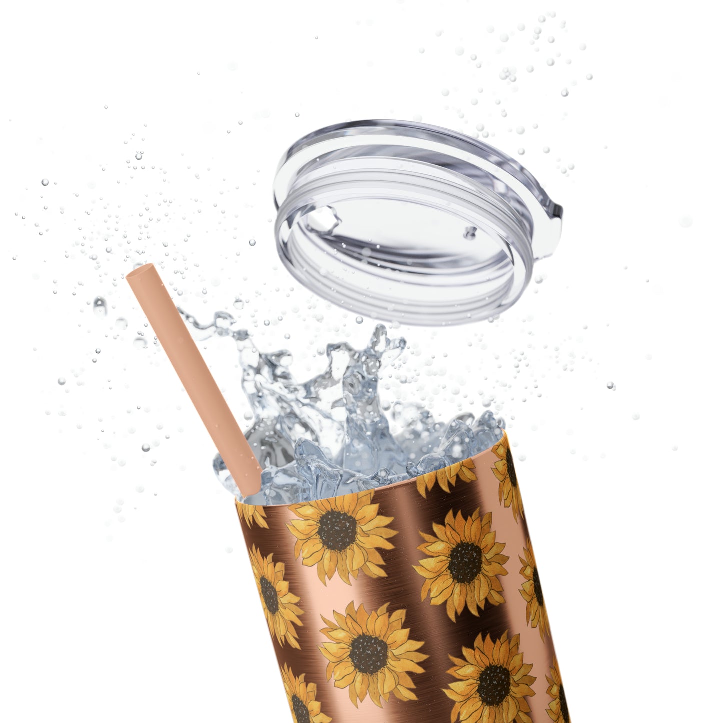 Skinny Sunflowers Tumbler with Straw, 20oz