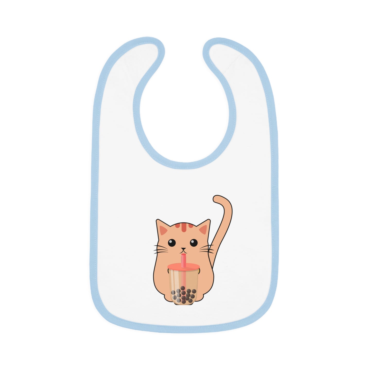 Cat Drinking Boba Tea Baby Bib