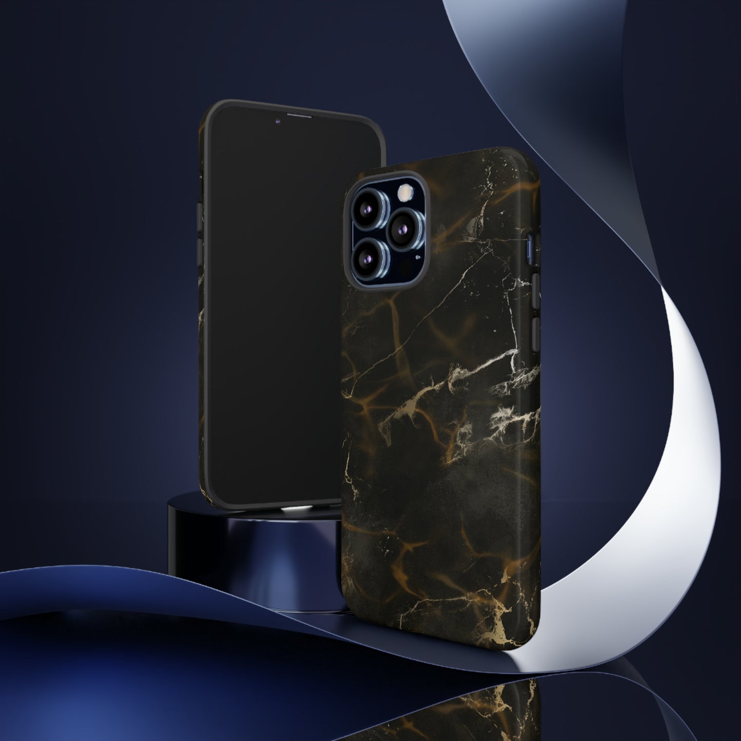 Black Gold Marble Phone Tough Cases