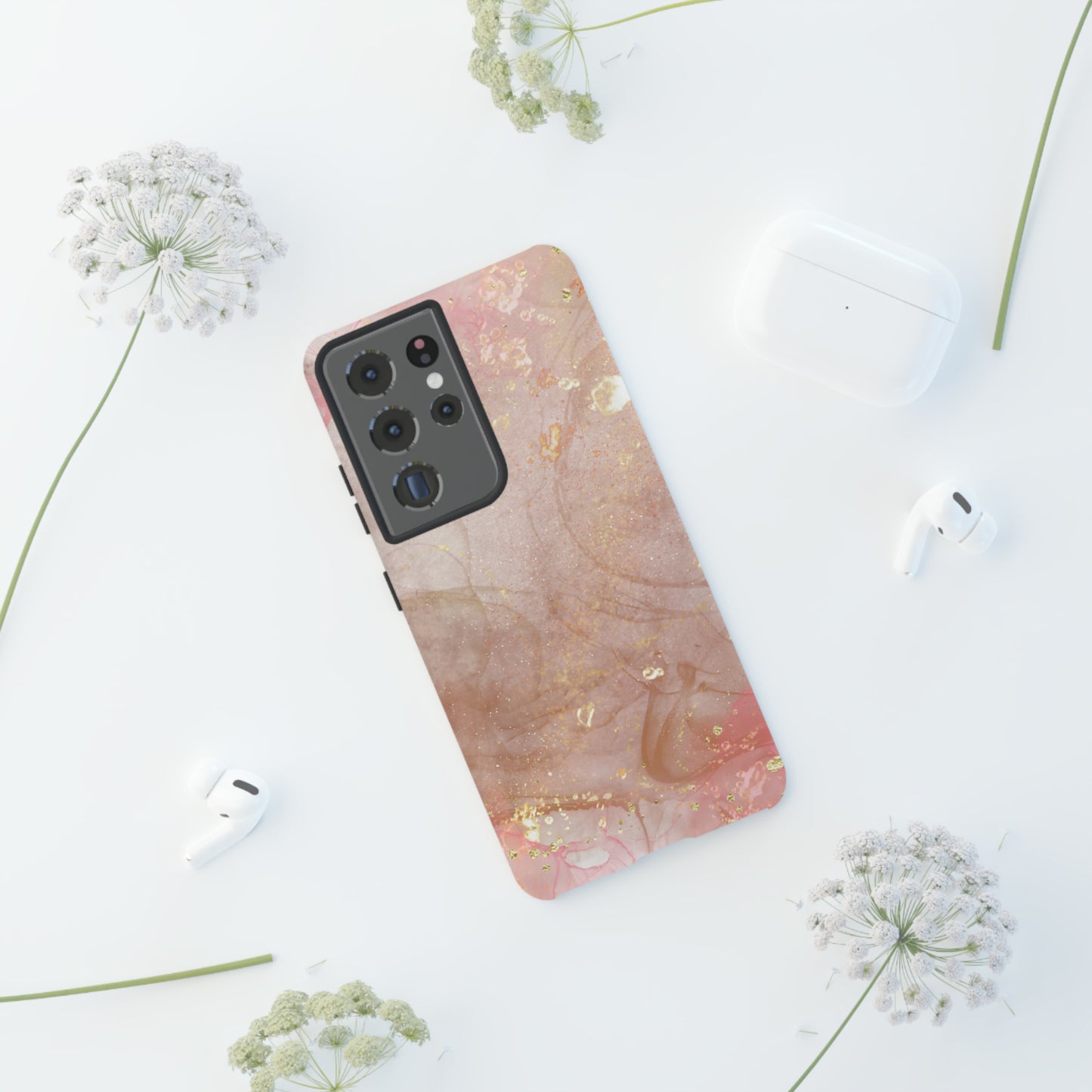 Rose Gold Marble Phone Tough Cases