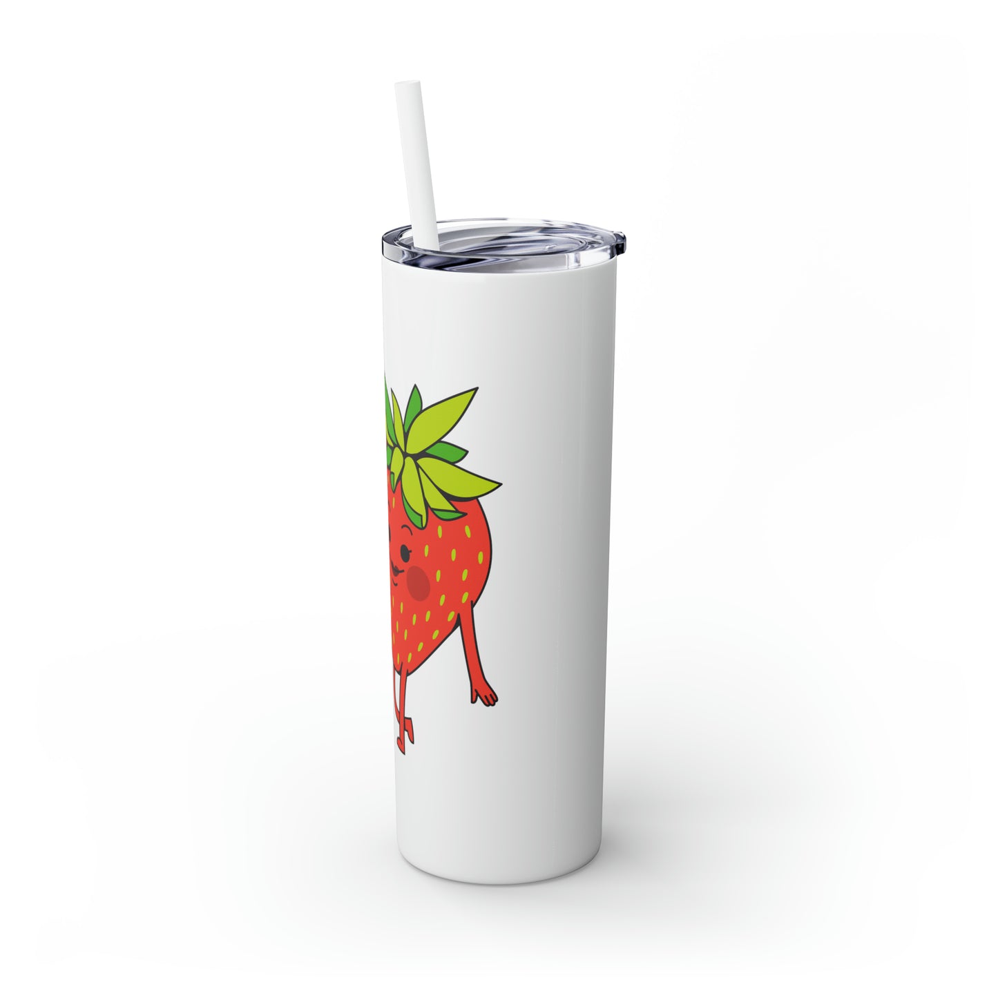 Strawberries Skinny Tumbler with Straw, 20oz