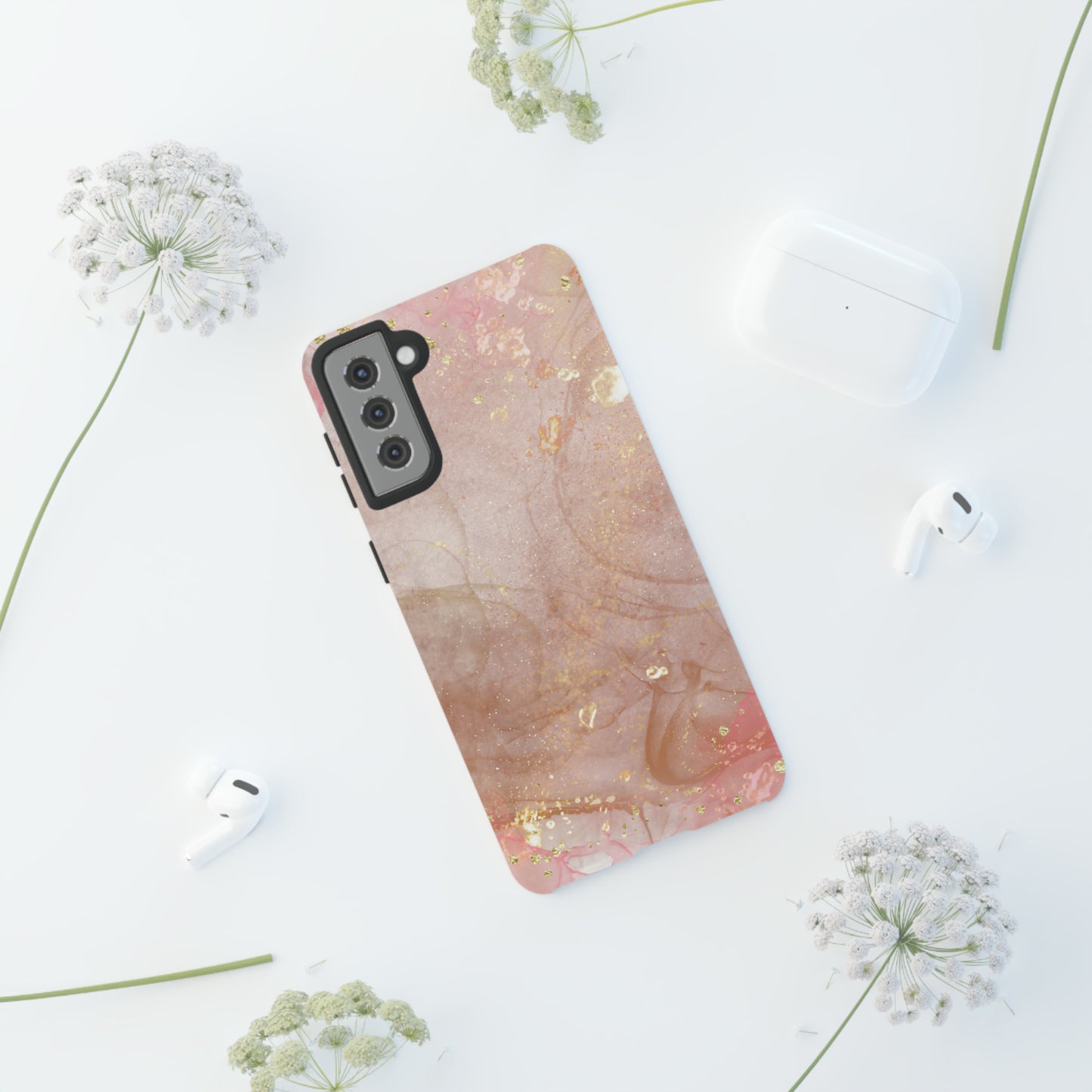 Rose Gold Marble Phone Tough Cases