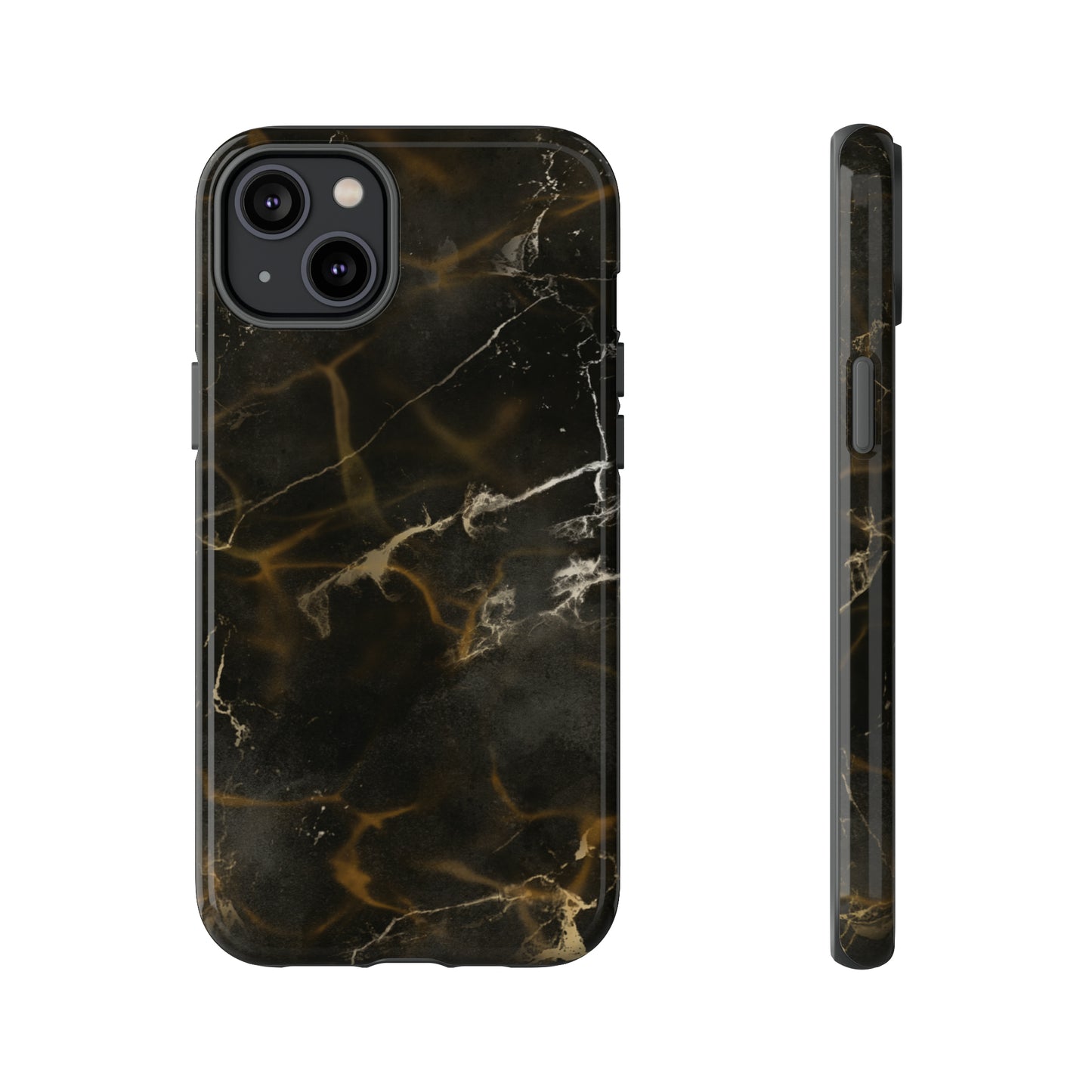 Black Gold Marble Phone Tough Cases