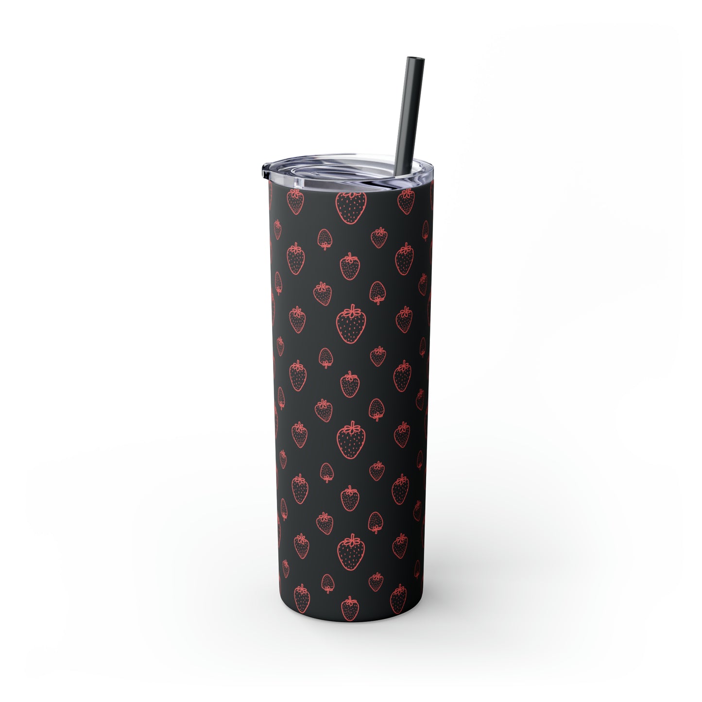 Strawberry Skinny Tumbler with Straw, 20oz