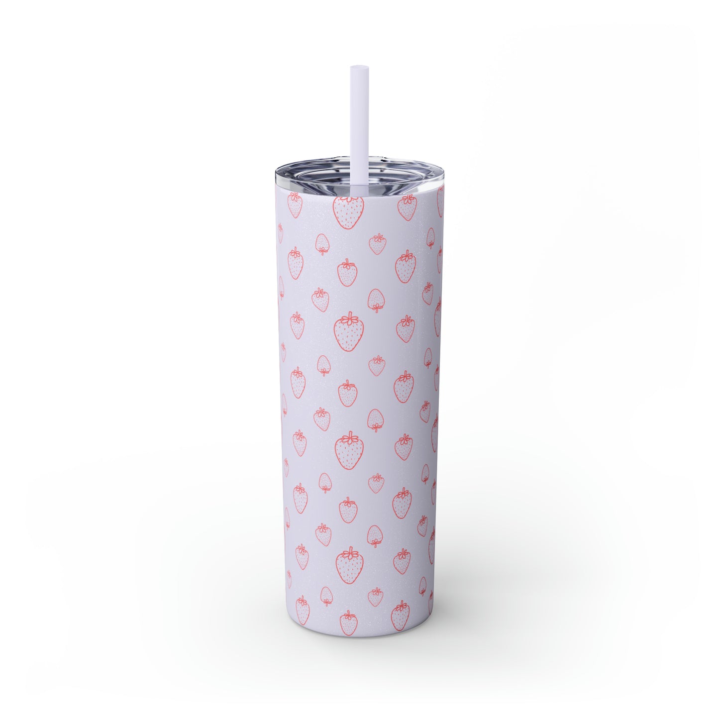 Strawberry Skinny Tumbler with Straw, 20oz