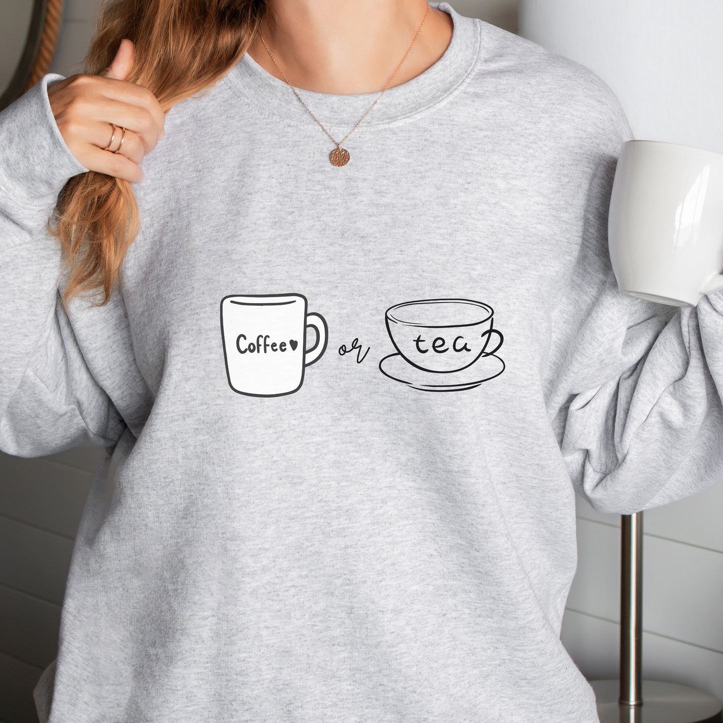 Coffee or Tea Unisex Heavy Blen Crewneck Sweatshirt