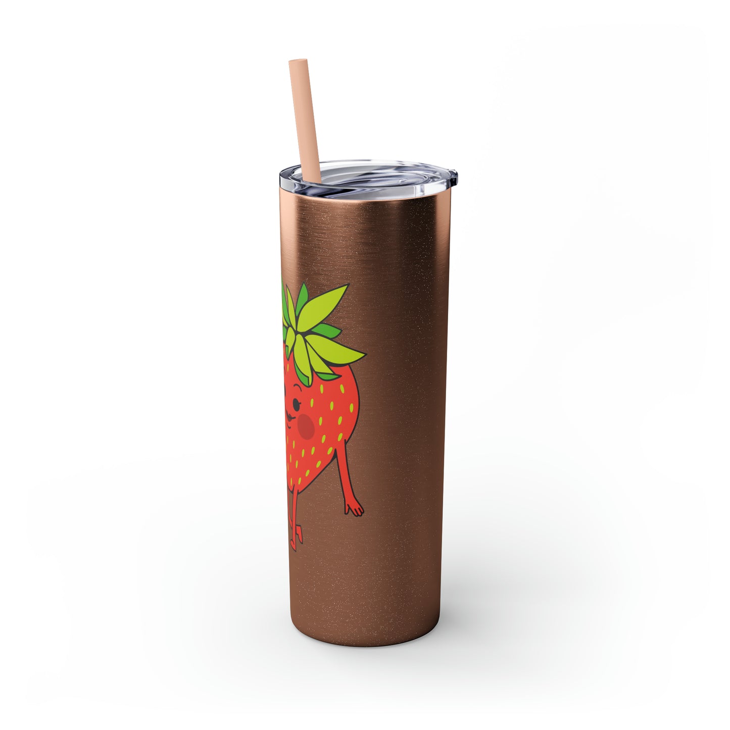 Strawberries Skinny Tumbler with Straw, 20oz