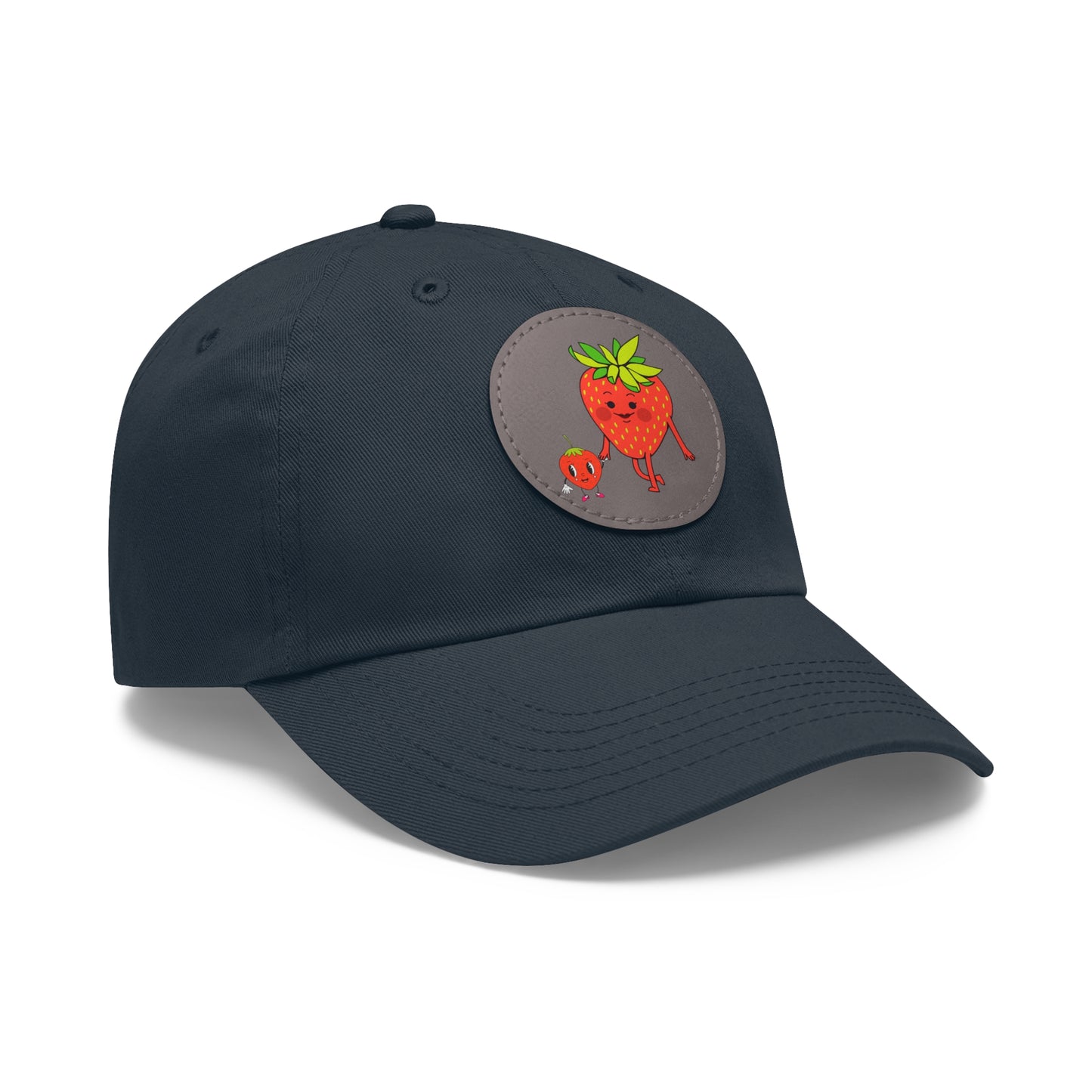 Strawberry Hat with Leather Patch (Round)