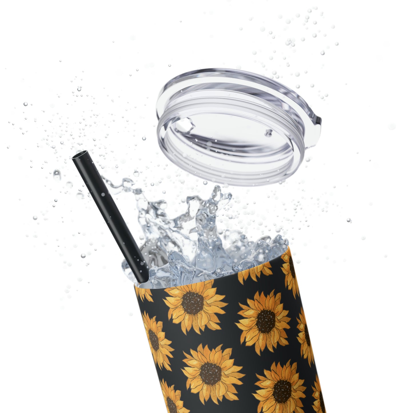 Skinny Sunflowers Tumbler with Straw, 20oz