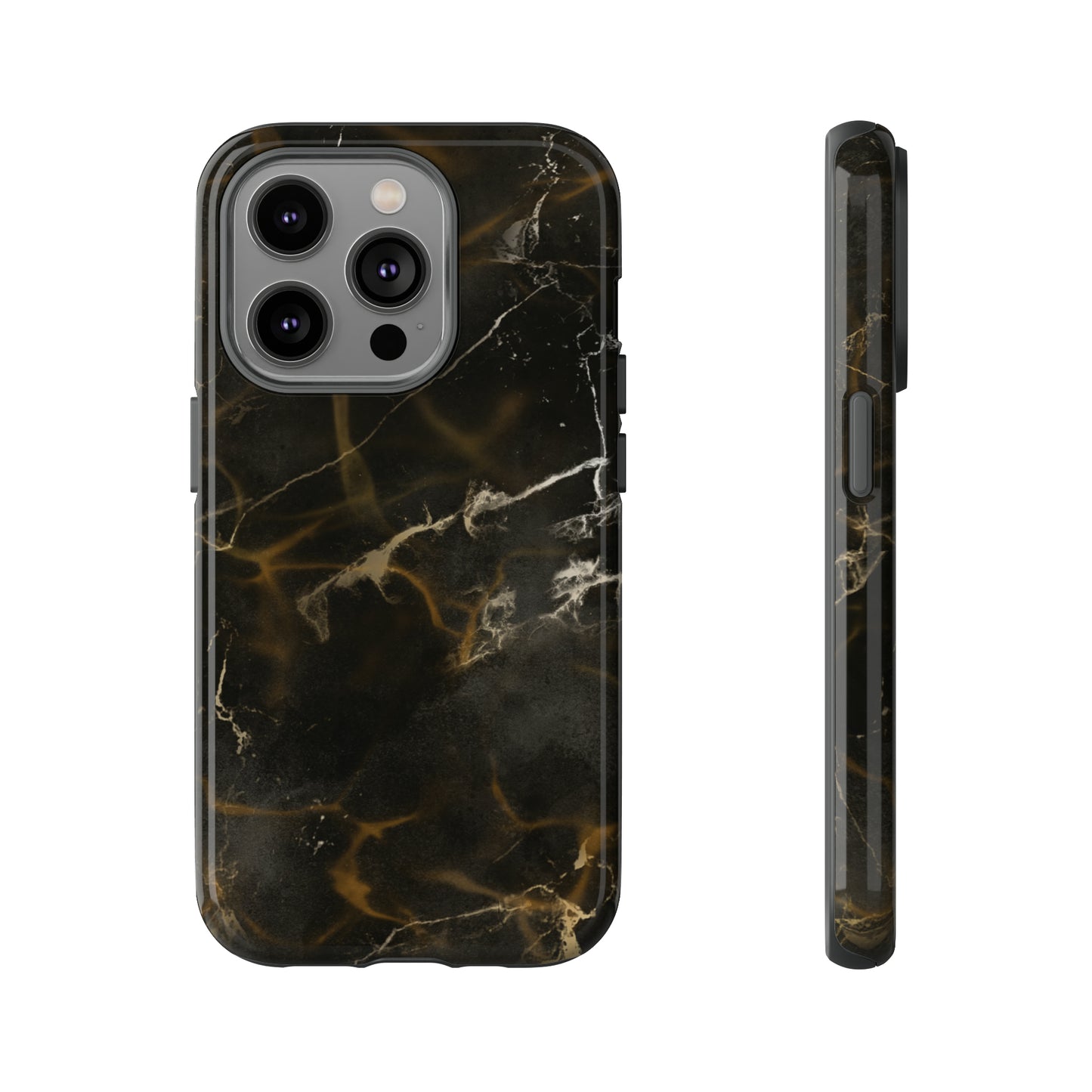 Black Gold Marble Phone Tough Cases