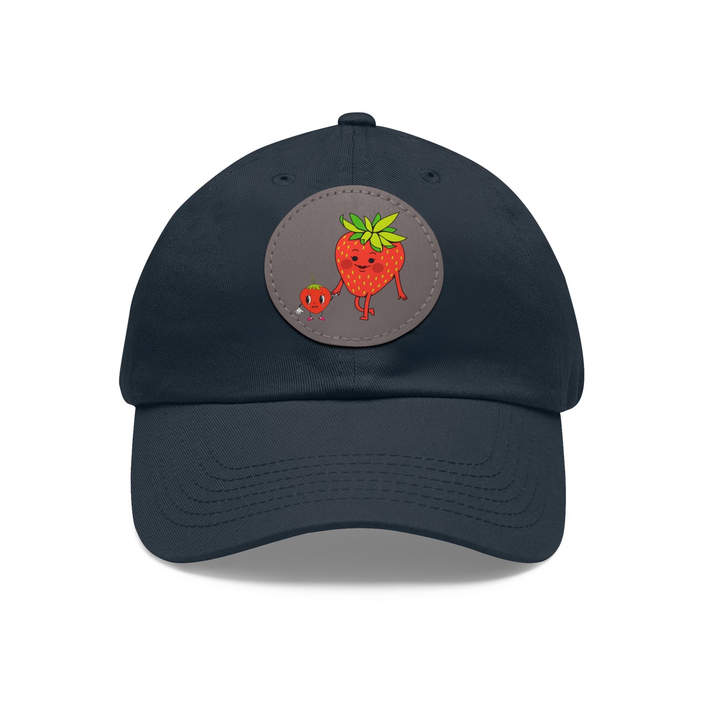 Strawberry Hat with Leather Patch (Round)