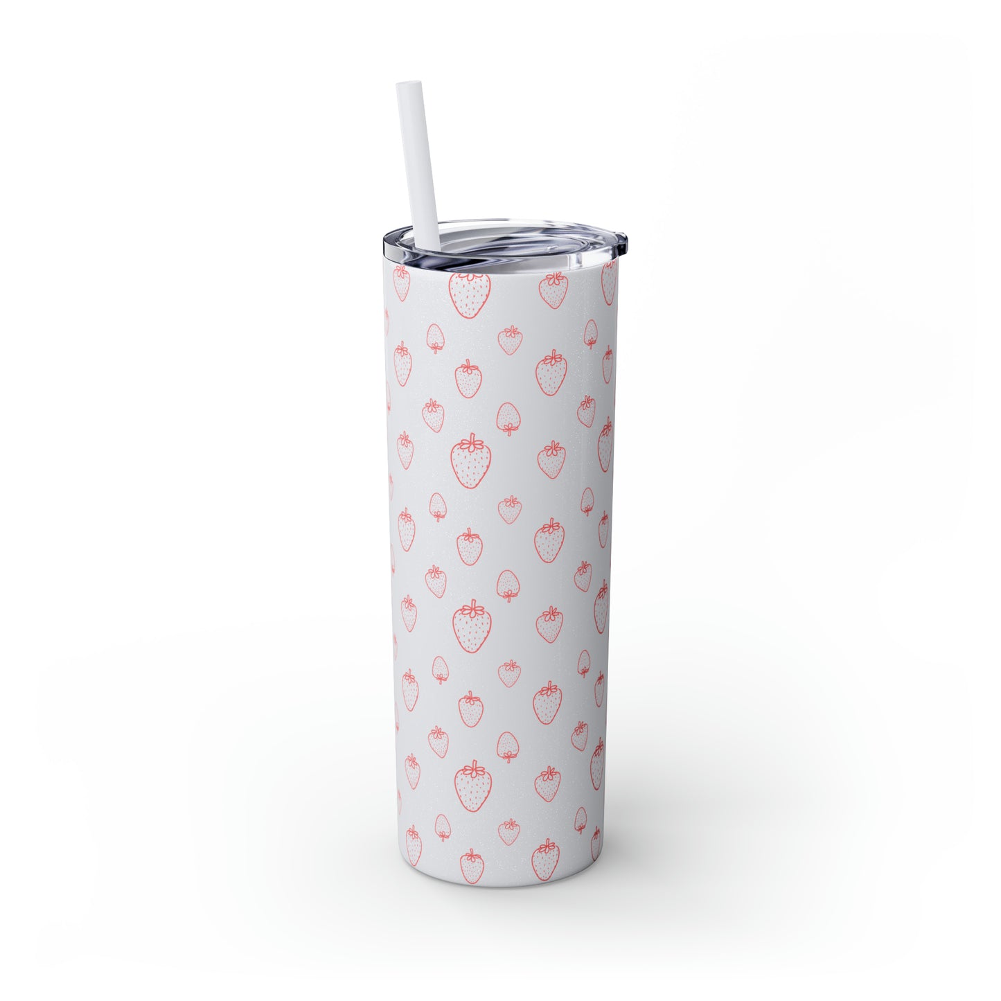 Strawberry Skinny Tumbler with Straw, 20oz