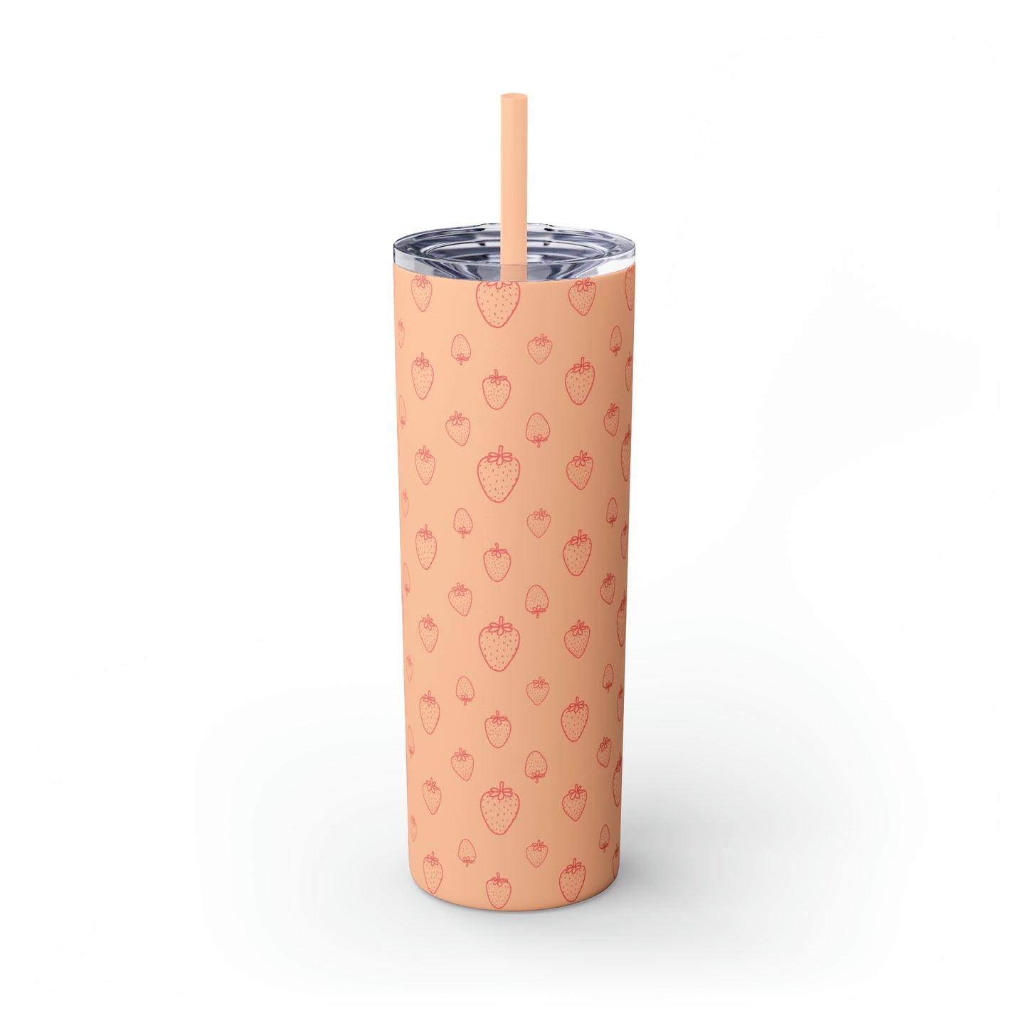 Strawberry Skinny Tumbler with Straw, 20oz