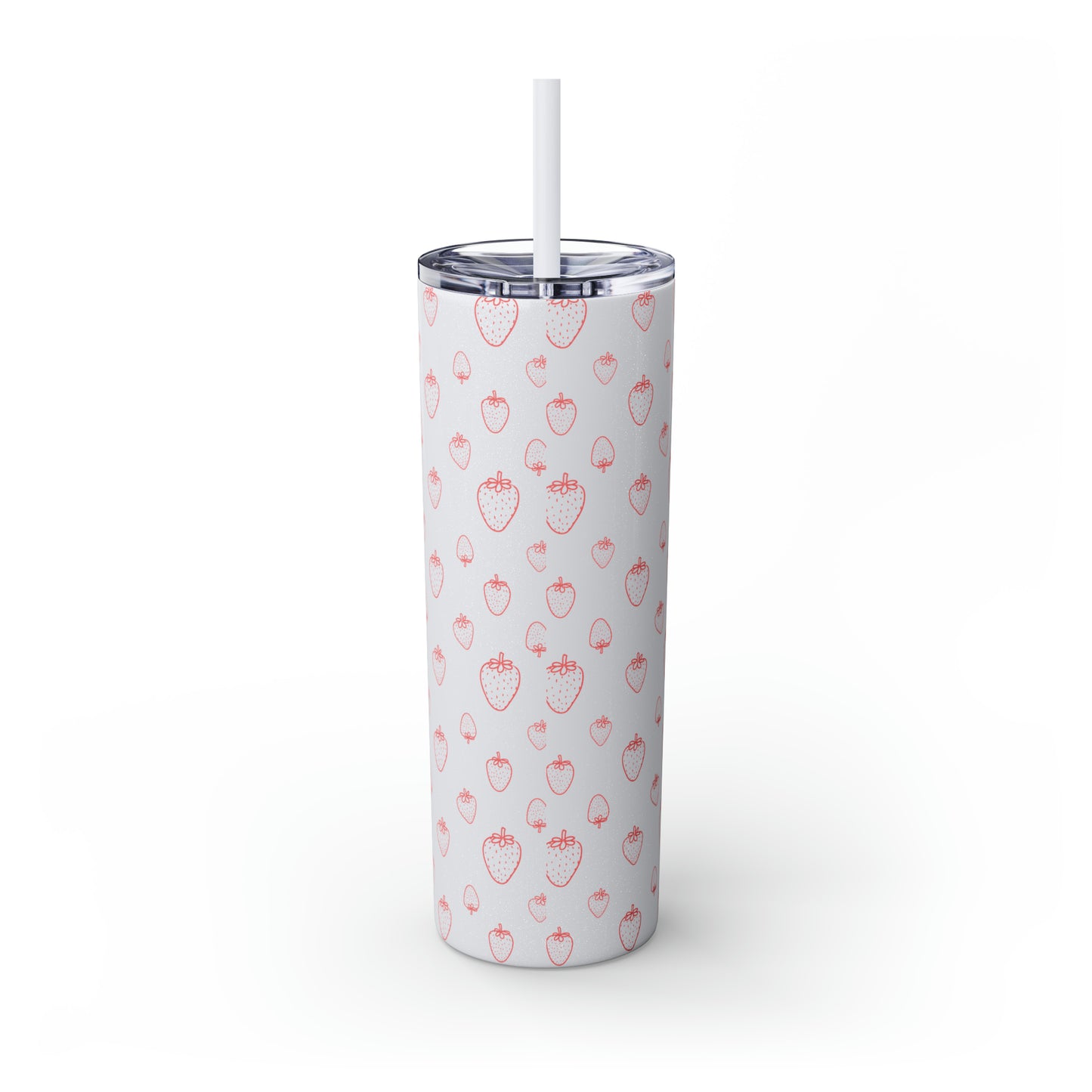 Strawberry Skinny Tumbler with Straw, 20oz