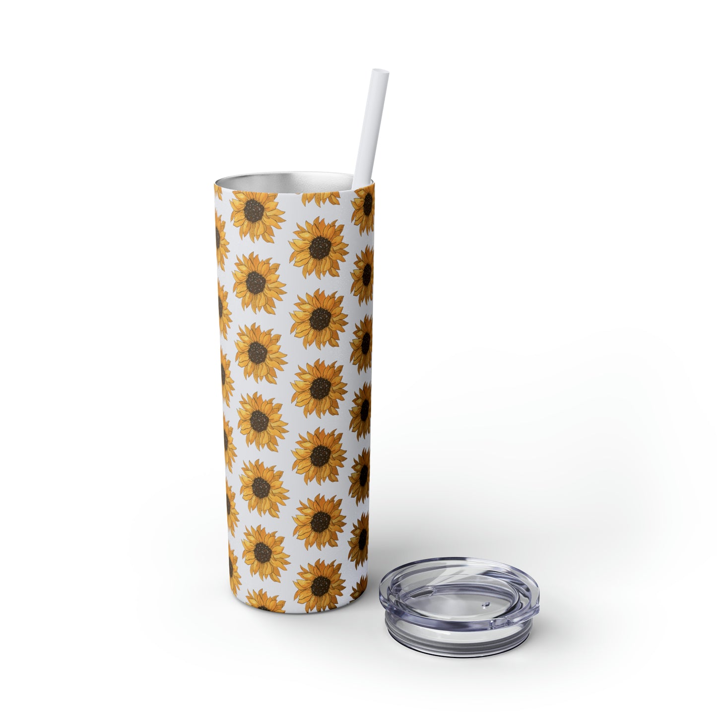 Skinny Sunflowers Tumbler with Straw, 20oz