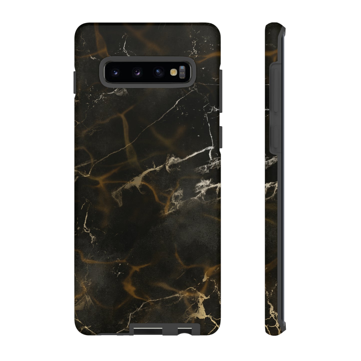 Black Gold Marble Phone Tough Cases