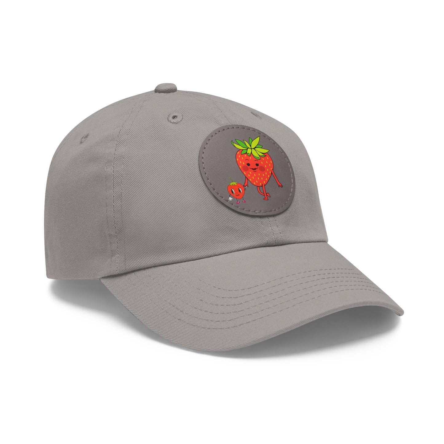 Strawberry Hat with Leather Patch (Round)