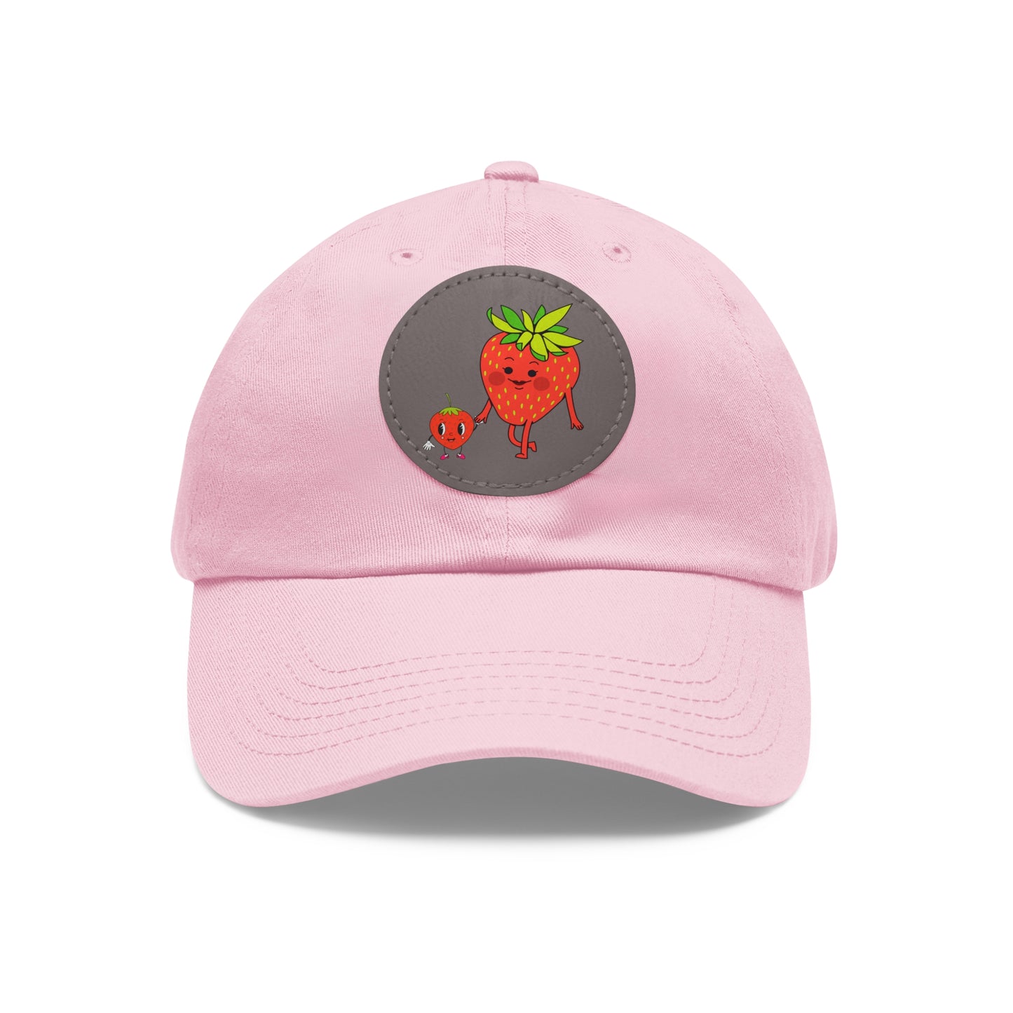 Strawberry Hat with Leather Patch (Round)