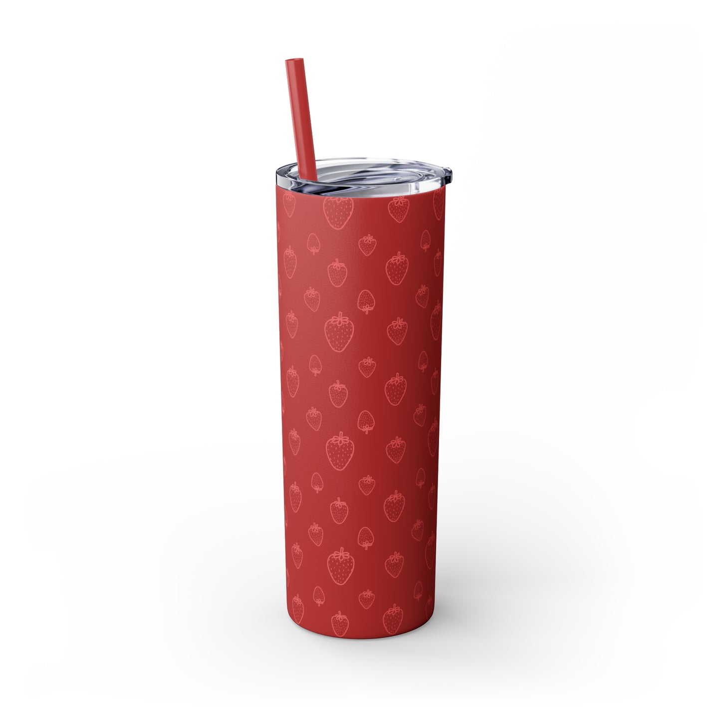 Strawberry Skinny Tumbler with Straw, 20oz