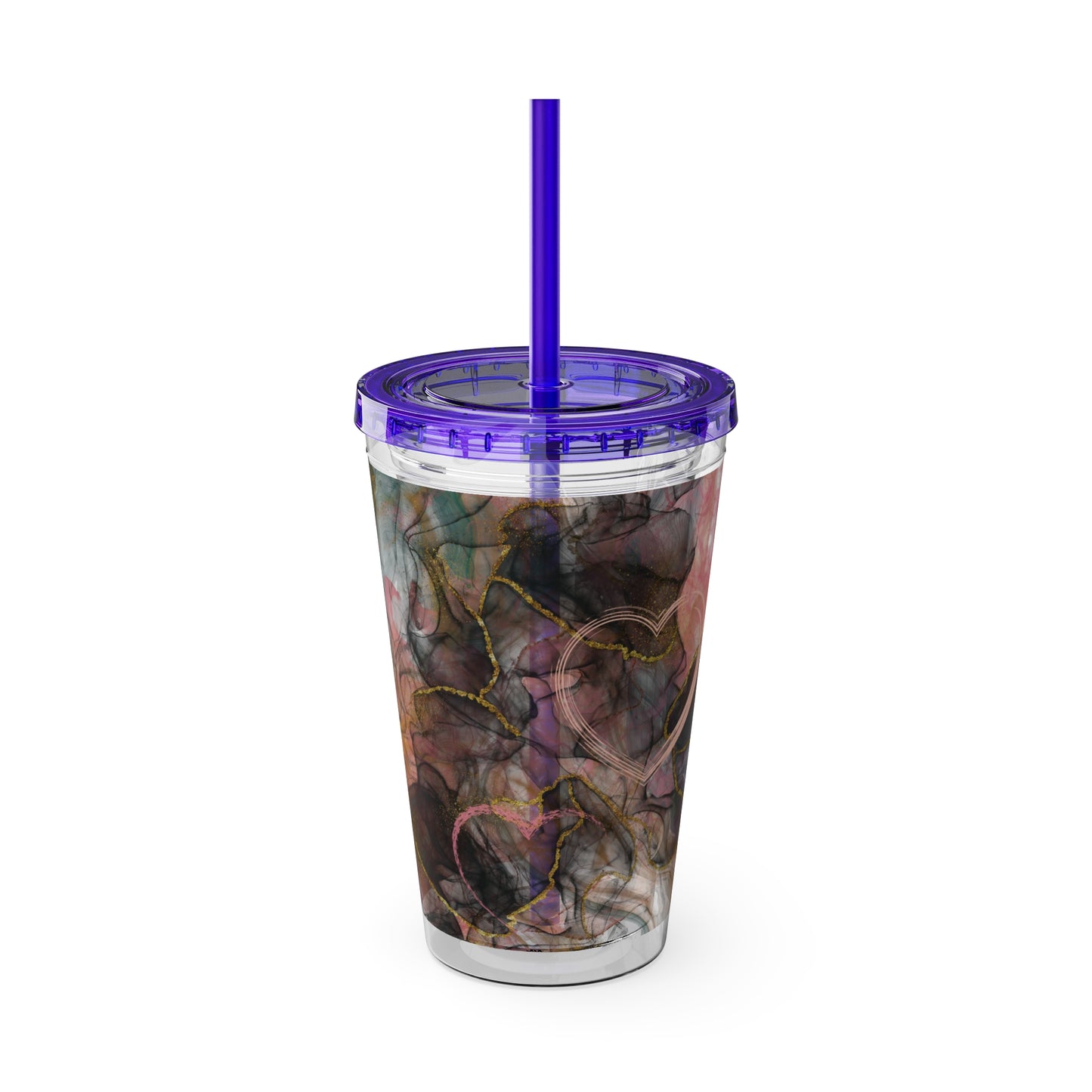 Marble Sunsplash Tumbler with Straw, 16oz