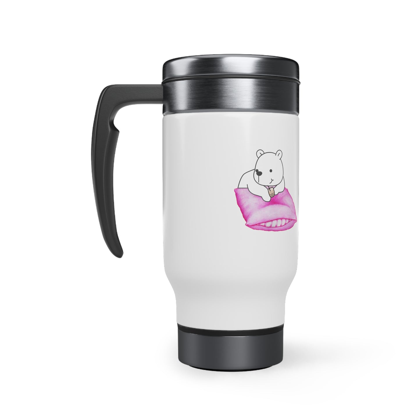 Boba Bear Stainless Steel Travel Mug with Handle, 14oz