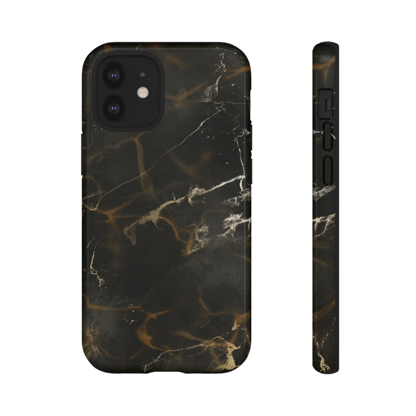 Black Gold Marble Phone Tough Cases