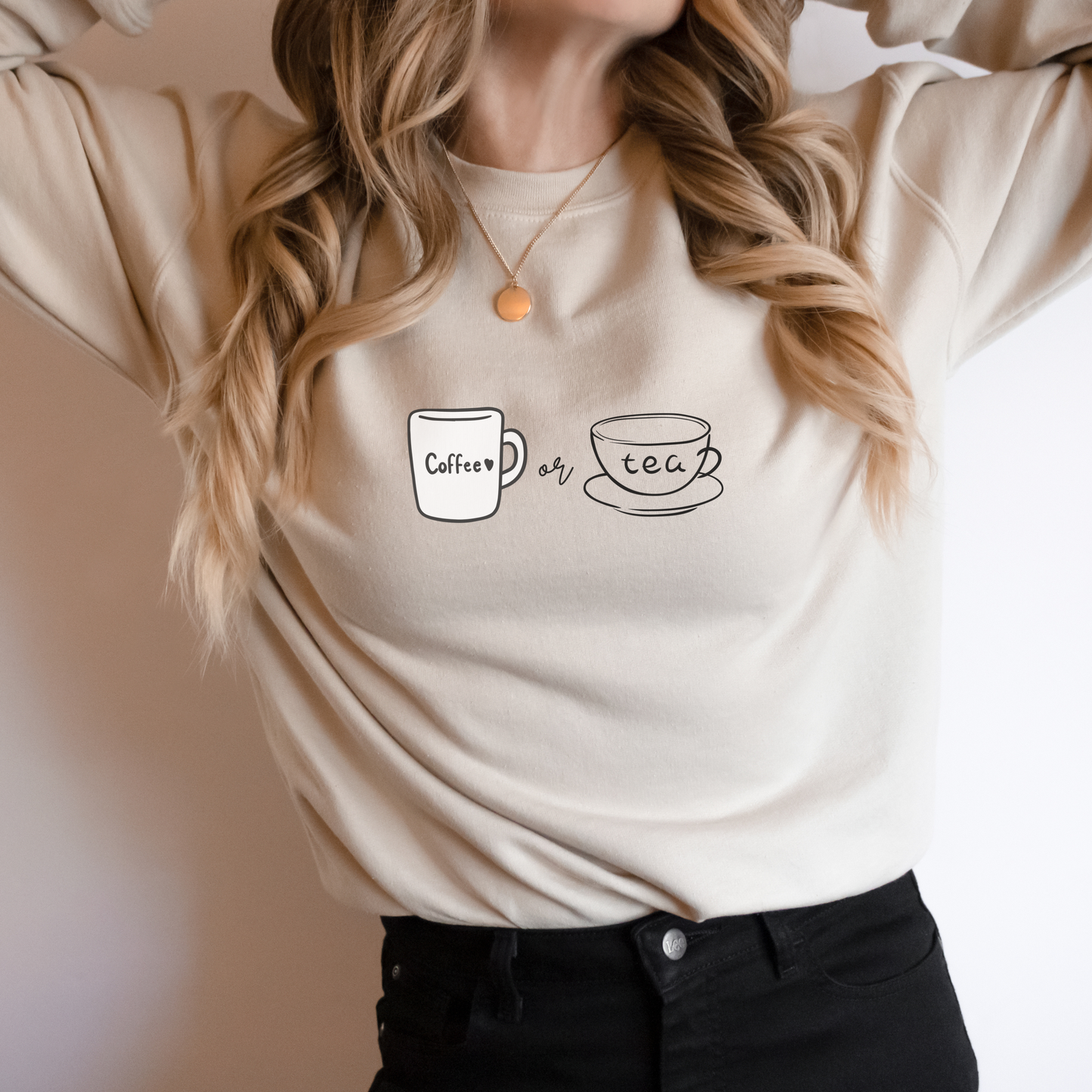 Coffee or Tea Unisex Heavy Blen Crewneck Sweatshirt