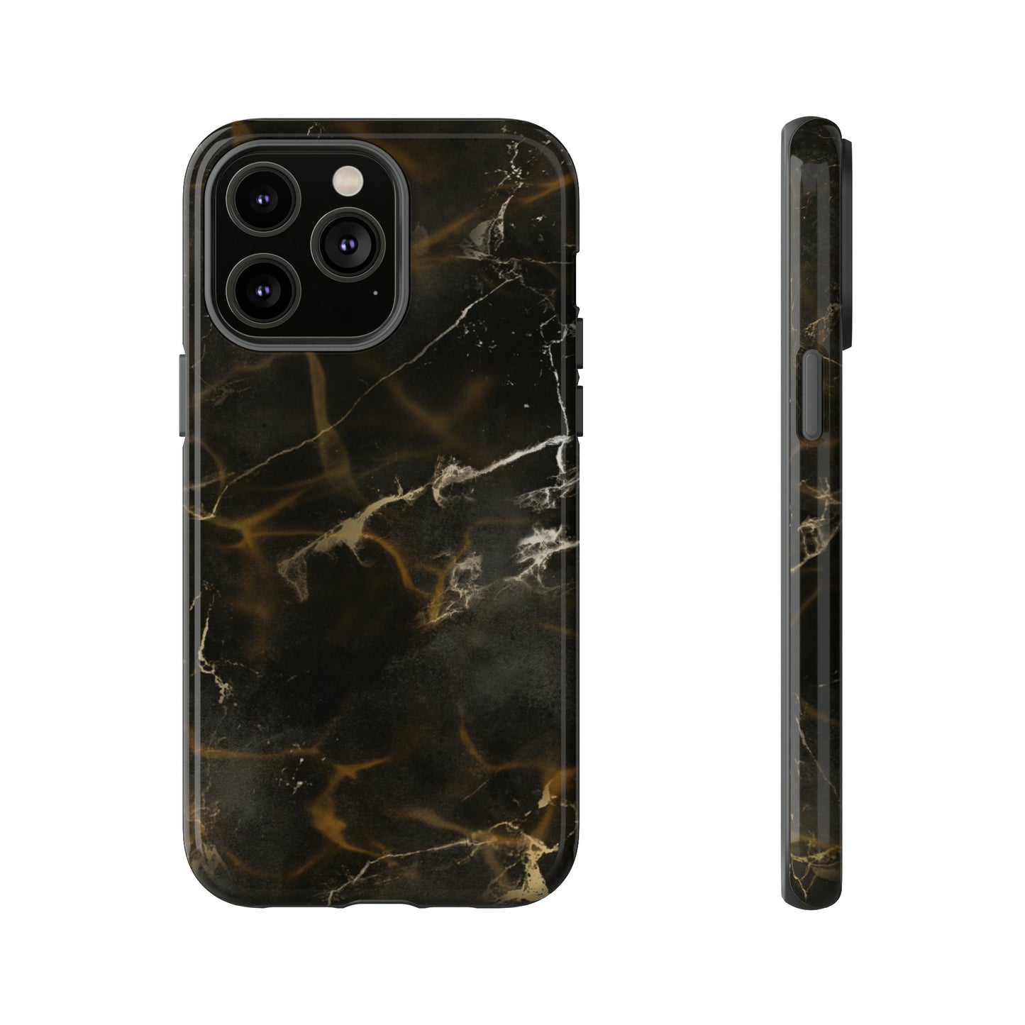 Black Gold Marble Phone Tough Cases