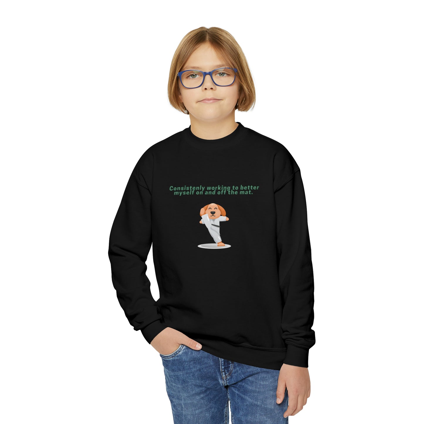 Youth Taekwondo Kid Crewneck Sweatshirt