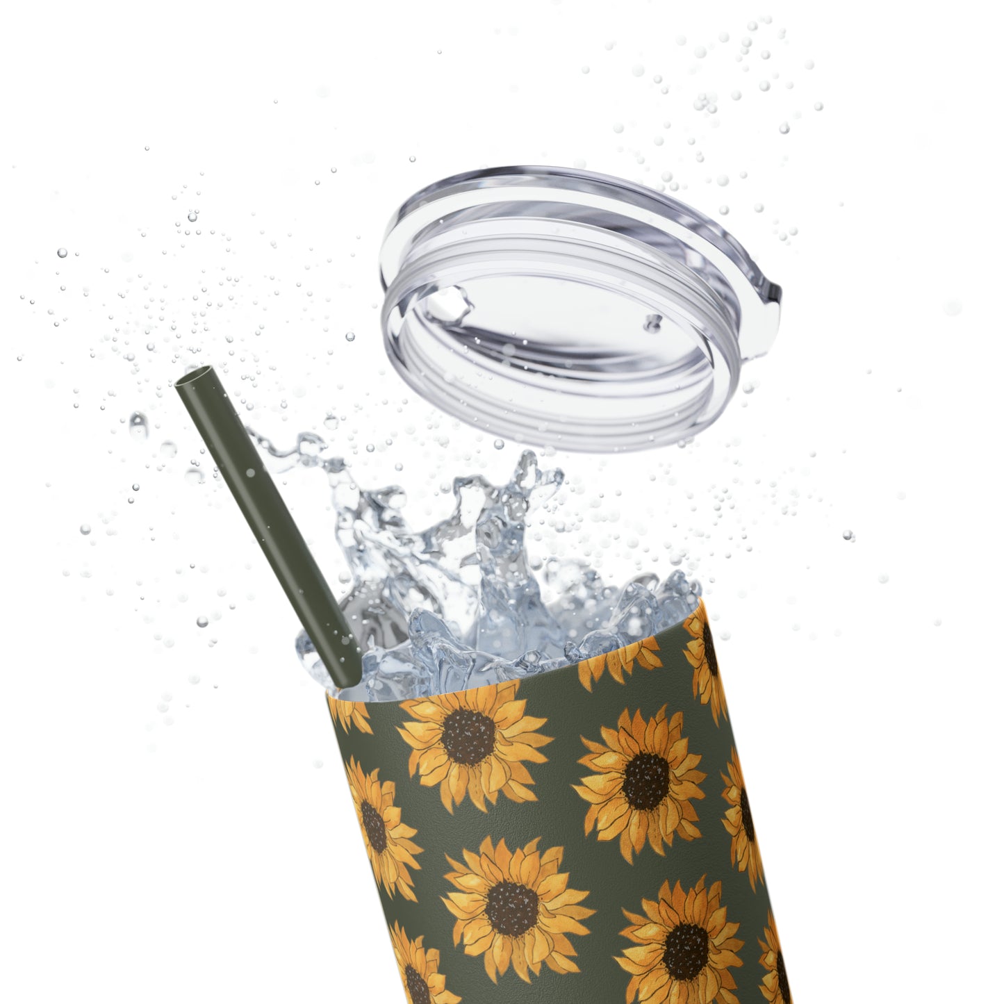 Skinny Sunflowers Tumbler with Straw, 20oz