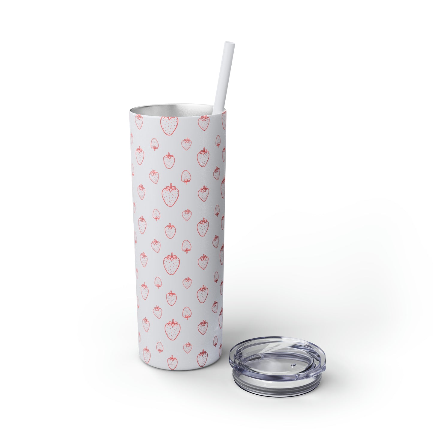 Strawberry Skinny Tumbler with Straw, 20oz