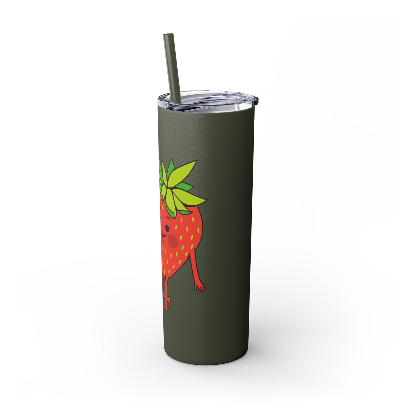 Strawberries Skinny Tumbler with Straw, 20oz