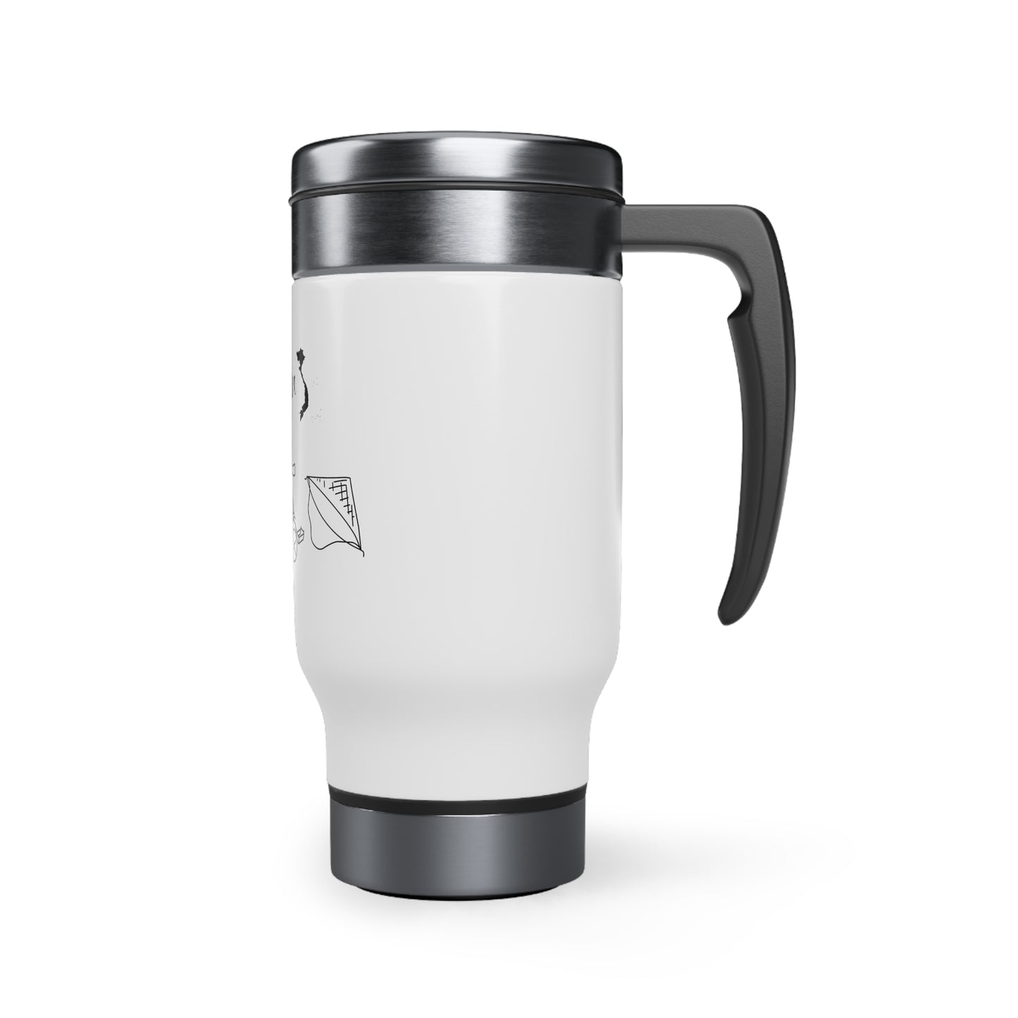 Stainless Steel Travel Mug with Handle, 14oz - Vietnam Inspired Theme