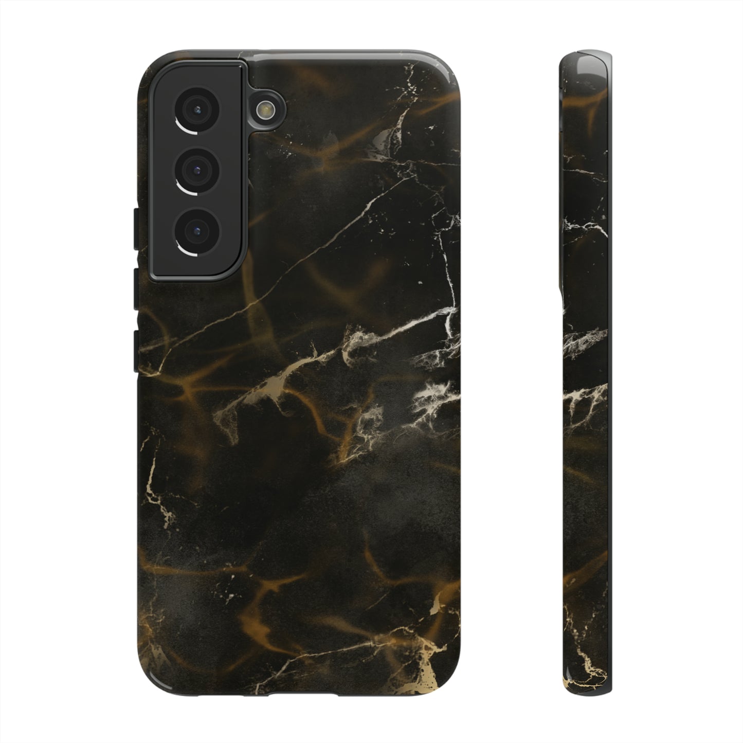 Black Gold Marble Phone Tough Cases