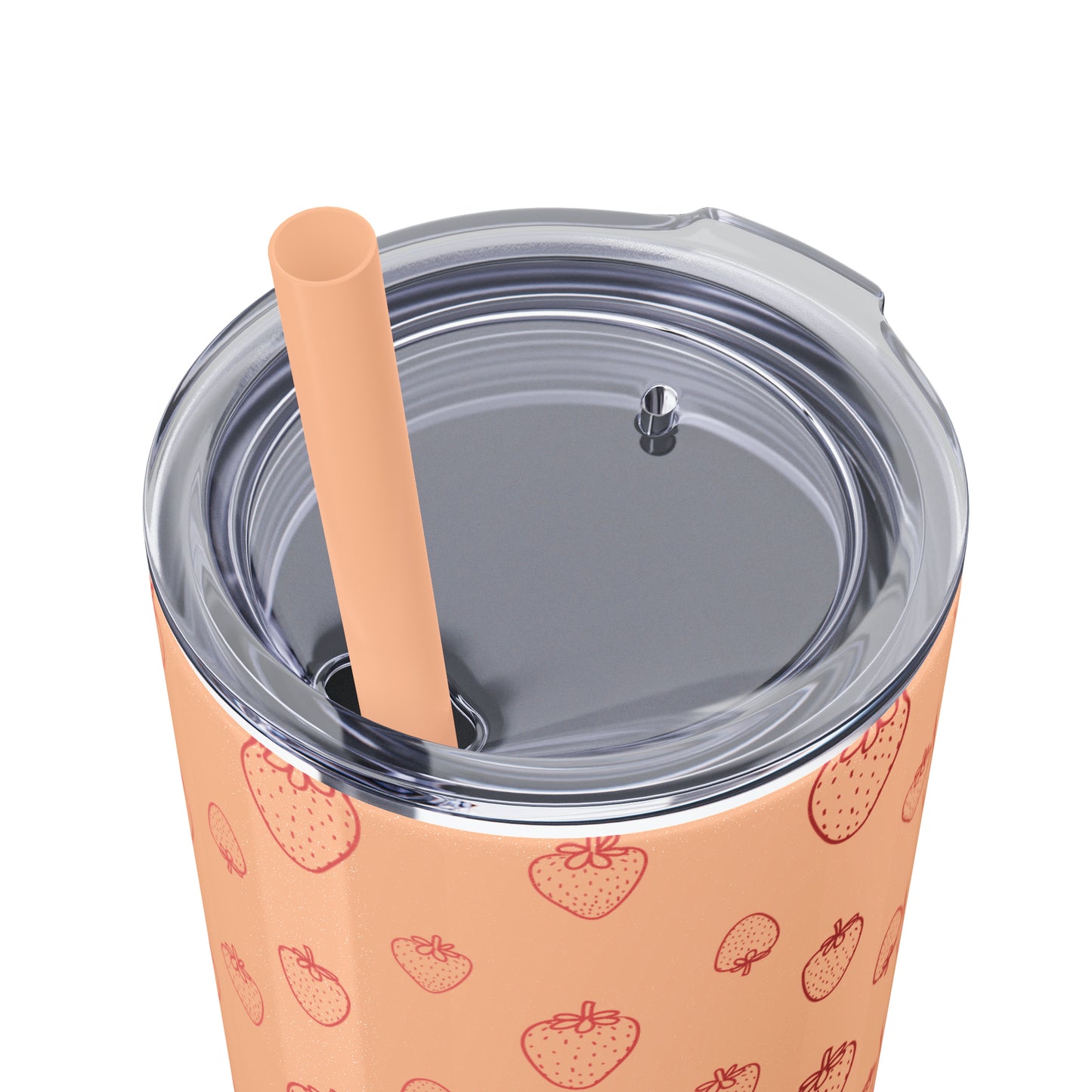 Strawberry Skinny Tumbler with Straw, 20oz