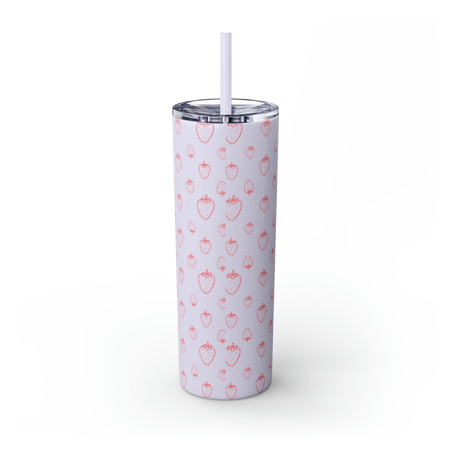 Strawberry Skinny Tumbler with Straw, 20oz