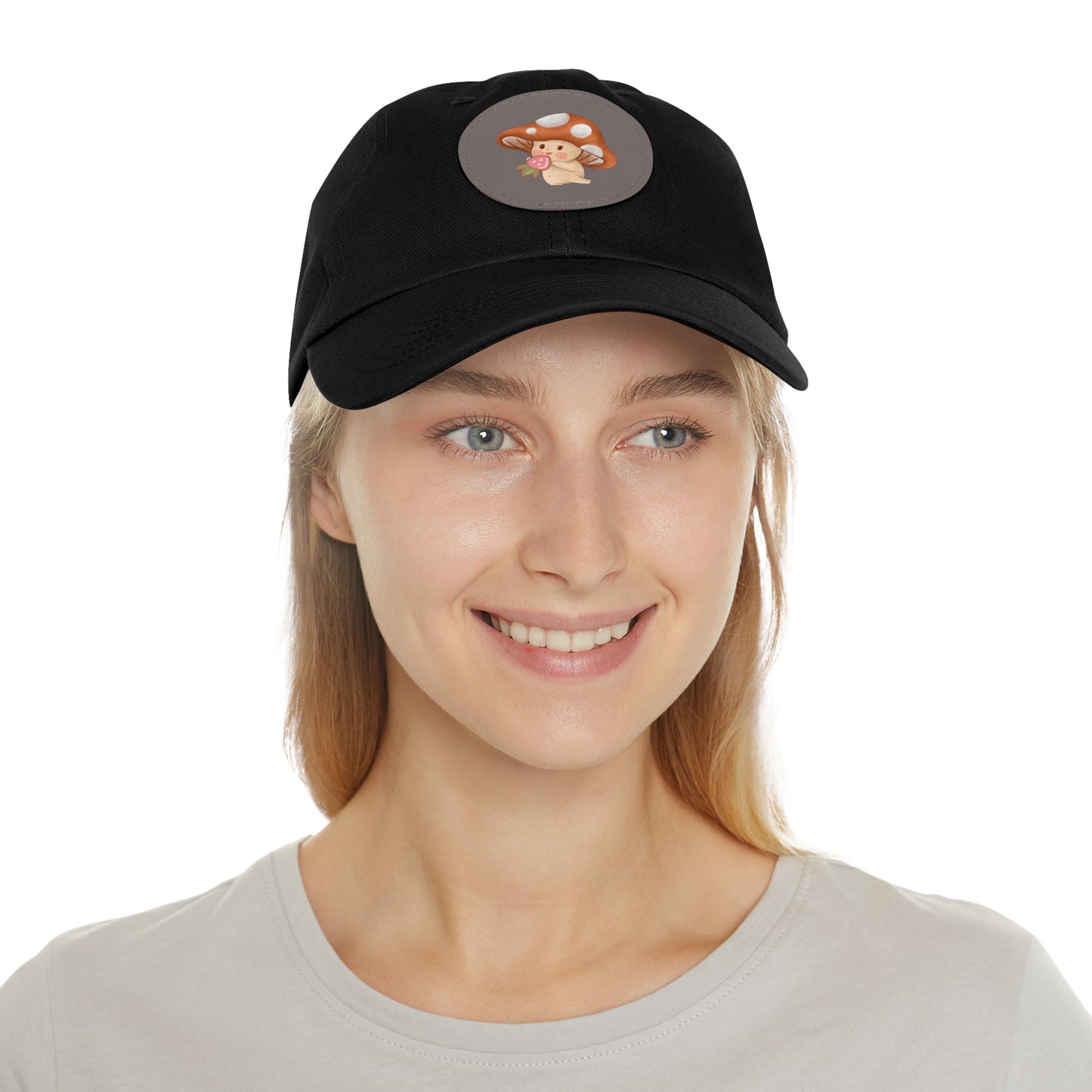 Mushroom Hat with Leather Patch (Round)